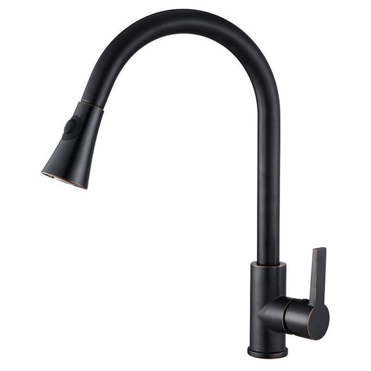 Modern Pull Down Single Handle Kitchen Faucet 1-Hold Water Faucet Clearhalo 'Home Improvement' 'home_improvement' 'home_improvement_kitchen_faucets' 'Kitchen Faucets' 'Kitchen Remodel & Kitchen Fixtures' 'Kitchen Sinks & Faucet Components' 'kitchen_faucets' 1200x1200_0a001d0a-1119-4646-8a7b-739c45e59a81