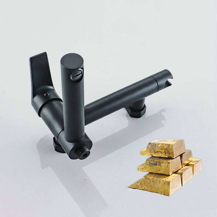 Lever Handle Tub Faucet Wall Mount Shower Hose Swivel Spout Bath Filler with Handshower Clearhalo 'Bathroom Remodel & Bathroom Fixtures' 'Bathtub Faucets' 'bathtub_faucets' 'Home Improvement' 'home_improvement' 'home_improvement_bathtub_faucets' 1200x1200_0a1eceef-a853-4c35-9c1f-650fa2739b55