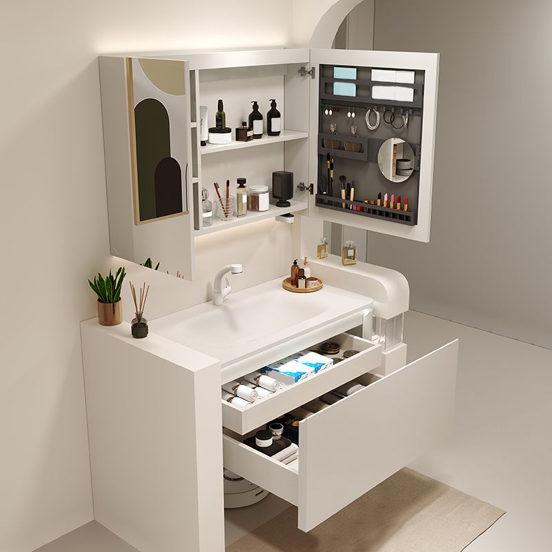 Wall Mount Bathroom Vanity Set Modern Bathroom Sink Vanity with Mirror Clearhalo 'Bathroom Remodel & Bathroom Fixtures' 'Bathroom Vanities' 'bathroom_vanities' 'Home Improvement' 'home_improvement' 'home_improvement_bathroom_vanities' 1200x1200_0a249c0f-dd00-4ac2-a826-a710102e6668