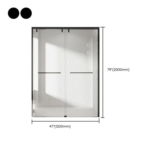 Transparent Tempered Shower Bath Door Double Sliding Shower Door Clearhalo 'Bathroom Remodel & Bathroom Fixtures' 'Home Improvement' 'home_improvement' 'home_improvement_shower_tub_doors' 'Shower and Tub Doors' 'shower_tub_doors' 'Showers & Bathtubs' 1200x1200_0a2c28e8-db68-44a5-9f9c-9183b7a0d1a5