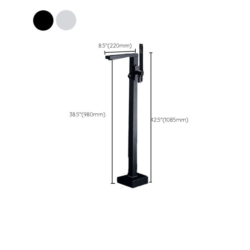 Brass Freestanding Tub Filler with Water Inlet Pipe Floor Mounted Bathroom Faucet Clearhalo 'Bathroom Remodel & Bathroom Fixtures' 'Bathtub Faucets' 'bathtub_faucets' 'Home Improvement' 'home_improvement' 'home_improvement_bathtub_faucets' 1200x1200_0a2d0636-d2c0-436c-9616-eafd7ca88981