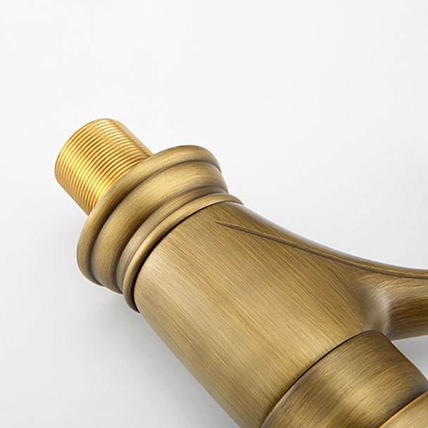 Brass Bathroom Vessel Faucet Single Lever Handle Circular Sink Faucet with Water Hose Clearhalo 'Bathroom Remodel & Bathroom Fixtures' 'Bathroom Sink Faucets' 'Bathroom Sinks & Faucet Components' 'bathroom_sink_faucets' 'Home Improvement' 'home_improvement' 'home_improvement_bathroom_sink_faucets' 1200x1200_0a35a6cd-ae89-4179-92cf-174d565528d4