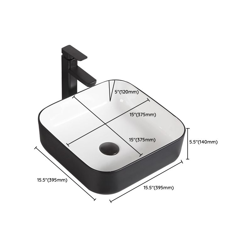 Contemporary Bathroom Sink Porcelain Pop-Up Drain Rectangular Vessel Bathroom Sink Clearhalo 'Bathroom Remodel & Bathroom Fixtures' 'Bathroom Sinks & Faucet Components' 'Bathroom Sinks' 'bathroom_sink' 'Home Improvement' 'home_improvement' 'home_improvement_bathroom_sink' 1200x1200_0a3772fe-ebb5-4cfa-8cf3-ed10ef700e2c