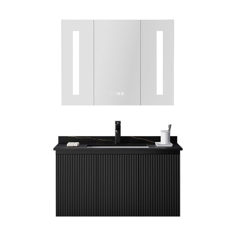 Contemporary Bathroom Sink Cabinet Wall-Mounted Mirror Cabinet Vanity Cabinet in Black Clearhalo 'Bathroom Remodel & Bathroom Fixtures' 'Bathroom Vanities' 'bathroom_vanities' 'Home Improvement' 'home_improvement' 'home_improvement_bathroom_vanities' 1200x1200_0a414838-7ee6-4786-af18-4f7c8fbf6d42