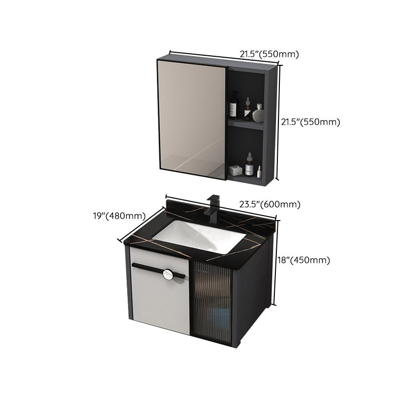 Metal Base Modern Bathroom Vanity Single Rectangular Wall Mount Vanity Set Clearhalo 'Bathroom Remodel & Bathroom Fixtures' 'Bathroom Vanities' 'bathroom_vanities' 'Home Improvement' 'home_improvement' 'home_improvement_bathroom_vanities' 1200x1200_0a568add-ae75-4e3b-b6d9-0ac08bc2f5d4