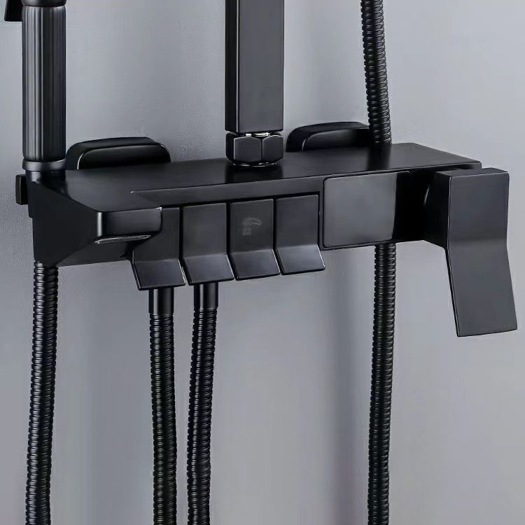 Square Metal Shower System Volume Control Dual Shower Head Shower Faucet with Shower Arm Clearhalo 'Bathroom Remodel & Bathroom Fixtures' 'Home Improvement' 'home_improvement' 'home_improvement_shower_faucets' 'Shower Faucets & Systems' 'shower_faucets' 'Showers & Bathtubs Plumbing' 'Showers & Bathtubs' 1200x1200_0a5fce26-e6ed-4e5c-b13b-7444f6f82584