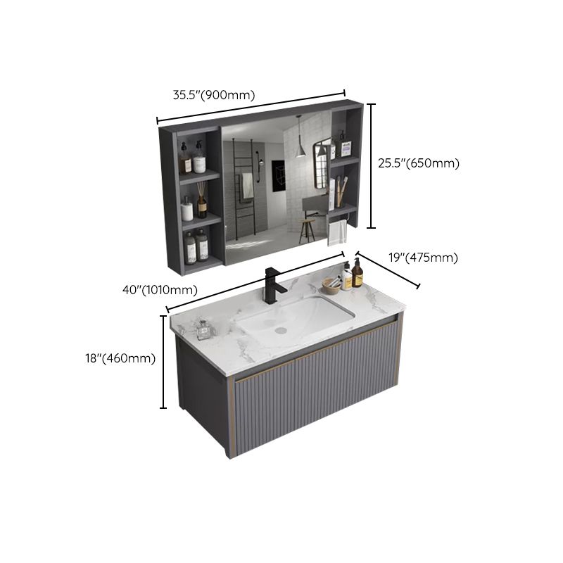 Wall Mount Bathroom Vanity Set Modern Faucet Included Bathroom Sink Vanity Clearhalo 'Bathroom Remodel & Bathroom Fixtures' 'Bathroom Vanities' 'bathroom_vanities' 'Home Improvement' 'home_improvement' 'home_improvement_bathroom_vanities' 1200x1200_0a766a79-b722-49e5-9bc0-f119e32aa13f