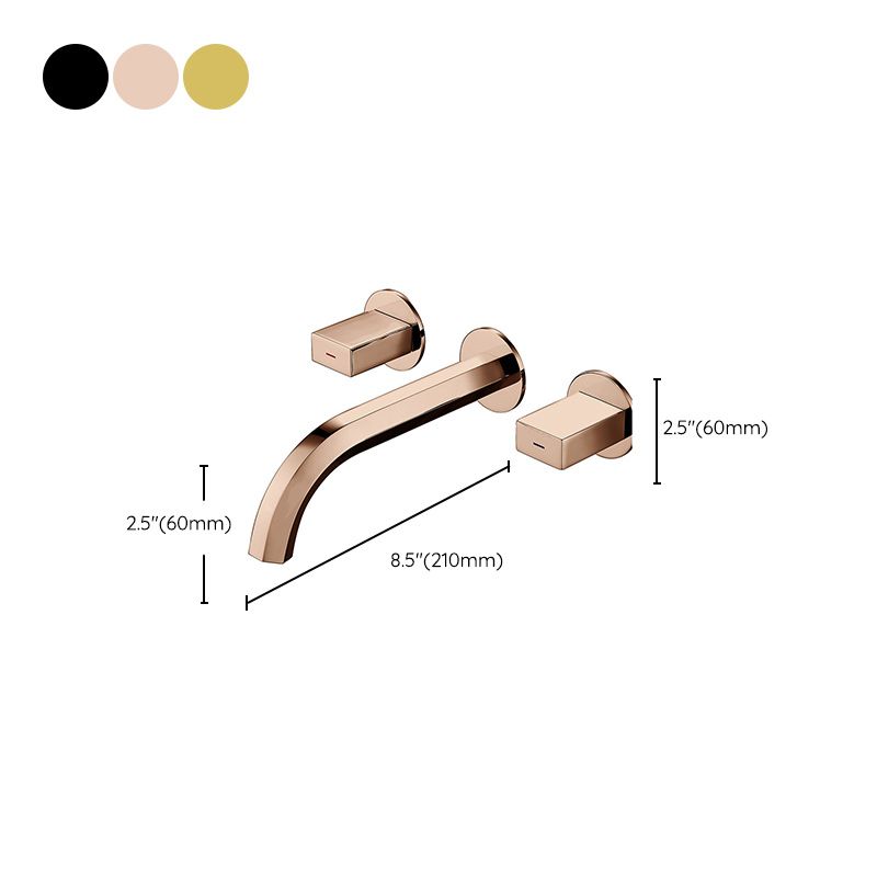 Light Luxury Wall Mounted Bathroom Faucet Double Handles Vessel Faucet Clearhalo 'Bathroom Remodel & Bathroom Fixtures' 'Bathroom Sink Faucets' 'Bathroom Sinks & Faucet Components' 'bathroom_sink_faucets' 'Home Improvement' 'home_improvement' 'home_improvement_bathroom_sink_faucets' 1200x1200_0a77c129-fe67-422d-87f4-7afdc3f92673