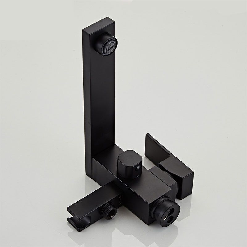 Modern Free Standing Faucet Rod Handle Handheld Shower Head Bathtub Faucet Clearhalo 'Bathroom Remodel & Bathroom Fixtures' 'Bathtub Faucets' 'bathtub_faucets' 'Home Improvement' 'home_improvement' 'home_improvement_bathtub_faucets' 1200x1200_0a9e31f8-268d-4ea6-9261-f783e74e60b5