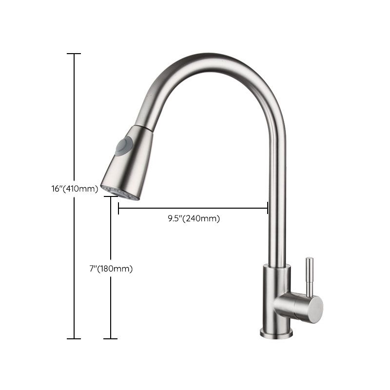 High Arch Kitchen Sink Faucet Lead Free Swivel Spout with Pull Down Sprayer Clearhalo 'Home Improvement' 'home_improvement' 'home_improvement_kitchen_faucets' 'Kitchen Faucets' 'Kitchen Remodel & Kitchen Fixtures' 'Kitchen Sinks & Faucet Components' 'kitchen_faucets' 1200x1200_0a9fc923-0806-4dd8-a16b-e0d420a3cde4