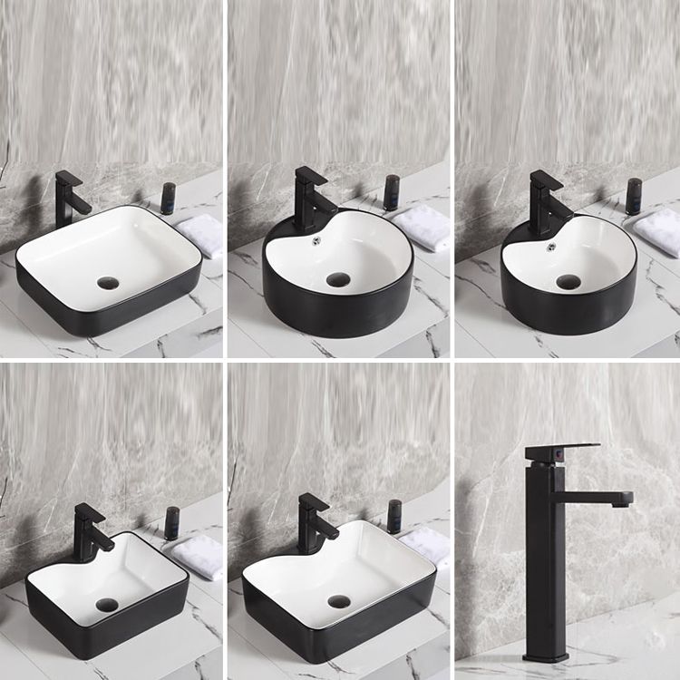Contemporary Bathroom Sink Porcelain Pop-Up Drain Rectangular Vessel Bathroom Sink Clearhalo 'Bathroom Remodel & Bathroom Fixtures' 'Bathroom Sinks & Faucet Components' 'Bathroom Sinks' 'bathroom_sink' 'Home Improvement' 'home_improvement' 'home_improvement_bathroom_sink' 1200x1200_0aa548a8-adbb-4b8b-a1a1-a296c02ff9ab