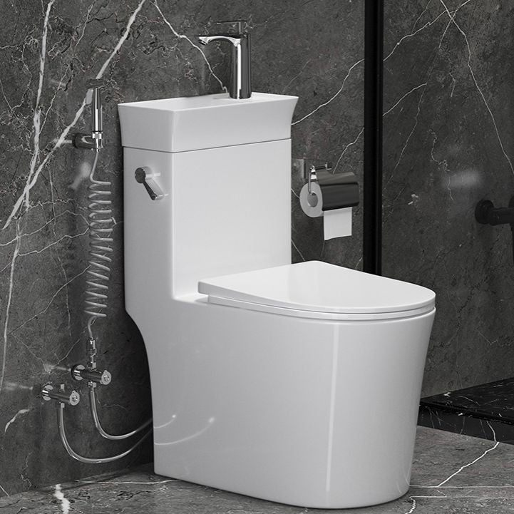 Modern Flush Toilet Left Side One-Piece Toilet with Slow Close Seat Clearhalo 'Bathroom Remodel & Bathroom Fixtures' 'Home Improvement' 'home_improvement' 'home_improvement_toilets' 'Toilets & Bidets' 'Toilets' 1200x1200_0aab87ac-42f2-4322-b68a-f990bdd3b61e
