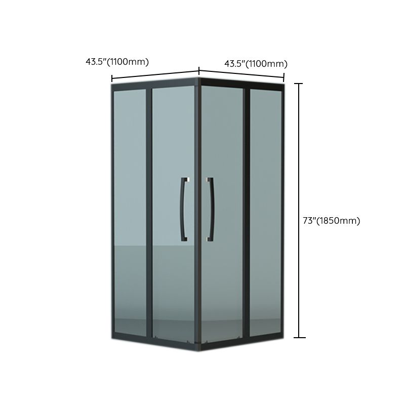 Square Black Framed Shower Enclosure Tempered Glass Shower Kit with Double Door Handles Clearhalo 'Bathroom Remodel & Bathroom Fixtures' 'Home Improvement' 'home_improvement' 'home_improvement_shower_stalls_enclosures' 'Shower Stalls & Enclosures' 'shower_stalls_enclosures' 'Showers & Bathtubs' 1200x1200_0ac4f623-2b16-4b7a-be81-0eb46289544e