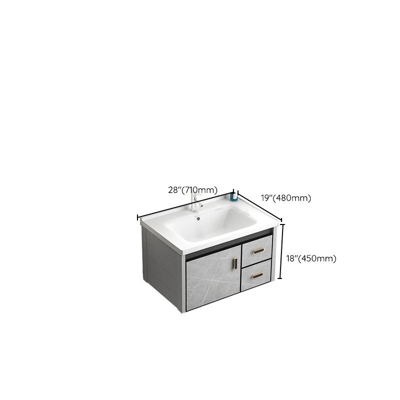 Modern Vanity Rectangular Gray Single Wall Mount Metal Vanity Set Clearhalo 'Bathroom Remodel & Bathroom Fixtures' 'Bathroom Vanities' 'bathroom_vanities' 'Home Improvement' 'home_improvement' 'home_improvement_bathroom_vanities' 1200x1200_0ad5c8bd-93a2-47b7-99aa-1373694edee0