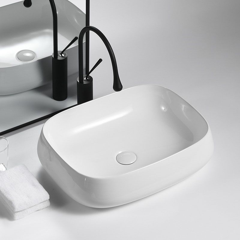 Porcelain Vessel Lavatory Sink Rectangular Shape Bathroom Sink Clearhalo 'Bathroom Remodel & Bathroom Fixtures' 'Bathroom Sinks & Faucet Components' 'Bathroom Sinks' 'bathroom_sink' 'Home Improvement' 'home_improvement' 'home_improvement_bathroom_sink' 1200x1200_0af5d7e6-ae9e-4918-8c71-4ee27e9afdad