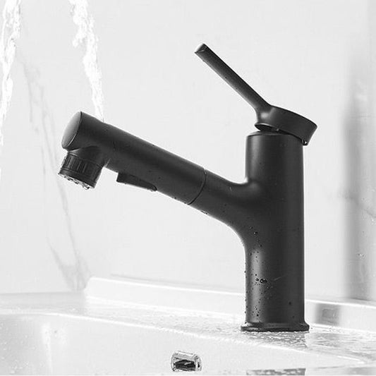 Modern Design Bathroom Faucet Single Handle Faucet with Water Hose Clearhalo 'Bathroom Remodel & Bathroom Fixtures' 'Bathroom Sink Faucets' 'Bathroom Sinks & Faucet Components' 'bathroom_sink_faucets' 'Home Improvement' 'home_improvement' 'home_improvement_bathroom_sink_faucets' 1200x1200_0afe7ba9-df56-4dca-97e1-064970a84871