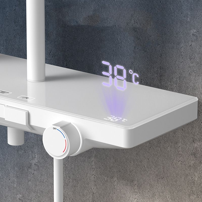 Modern Wall Mounted Adjustable Water Flow Shower Faucet Shower Hose Shower System Clearhalo 'Bathroom Remodel & Bathroom Fixtures' 'Home Improvement' 'home_improvement' 'home_improvement_shower_faucets' 'Shower Faucets & Systems' 'shower_faucets' 'Showers & Bathtubs Plumbing' 'Showers & Bathtubs' 1200x1200_0affd076-f39c-4fa6-88b9-38fac7279e9d