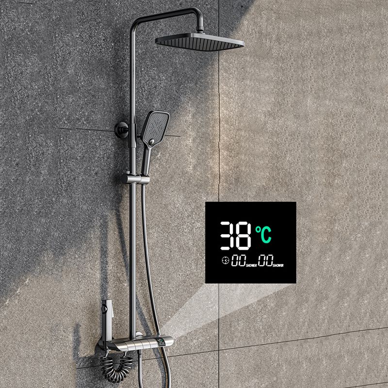 Wall Mounted Shower Arm Shower Faucet Metal Shower System with Slide Bar Clearhalo 'Bathroom Remodel & Bathroom Fixtures' 'Home Improvement' 'home_improvement' 'home_improvement_shower_faucets' 'Shower Faucets & Systems' 'shower_faucets' 'Showers & Bathtubs Plumbing' 'Showers & Bathtubs' 1200x1200_0b00f133-de58-4113-afca-8600a861fb4e