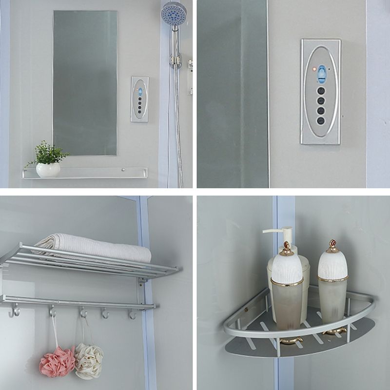 Framed Tempered Glass Shower kit with Base Included Framed Shower Stall in White Clearhalo 'Bathroom Remodel & Bathroom Fixtures' 'Home Improvement' 'home_improvement' 'home_improvement_shower_stalls_enclosures' 'Shower Stalls & Enclosures' 'shower_stalls_enclosures' 'Showers & Bathtubs' 1200x1200_0b08f868-2856-4e8d-90d9-f95354996d1e