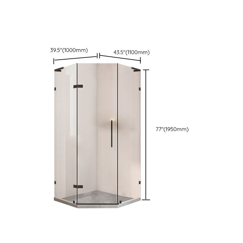 Black Semi Frameless Glass Shower Door Hinged Shower Bath Door Clearhalo 'Bathroom Remodel & Bathroom Fixtures' 'Home Improvement' 'home_improvement' 'home_improvement_shower_tub_doors' 'Shower and Tub Doors' 'shower_tub_doors' 'Showers & Bathtubs' 1200x1200_0b3c5345-9379-4a81-afdd-b06727158015