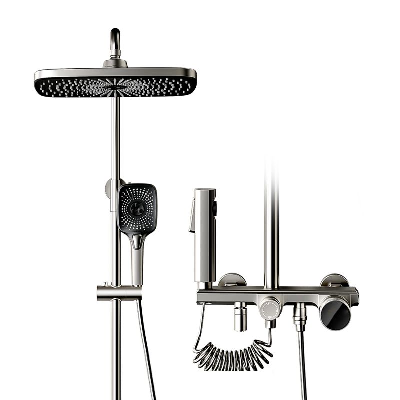 Modern Style Shower System Handle Knob Rectangle Wall Mounted Copper Shower System Clearhalo 'Bathroom Remodel & Bathroom Fixtures' 'Home Improvement' 'home_improvement' 'home_improvement_shower_faucets' 'Shower Faucets & Systems' 'shower_faucets' 'Showers & Bathtubs Plumbing' 'Showers & Bathtubs' 1200x1200_0b4ceadd-2d80-4495-b9e4-996b39c8dadc