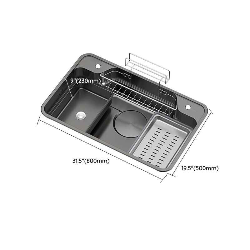 Kitchen Sink Stainless Steel Drop-In Basket Strainer Single Bowl Sink with Faucet Clearhalo 'Home Improvement' 'home_improvement' 'home_improvement_kitchen_sinks' 'Kitchen Remodel & Kitchen Fixtures' 'Kitchen Sinks & Faucet Components' 'Kitchen Sinks' 'kitchen_sinks' 1200x1200_0b54f176-e5fa-4e41-9f4b-0c89224f21ec