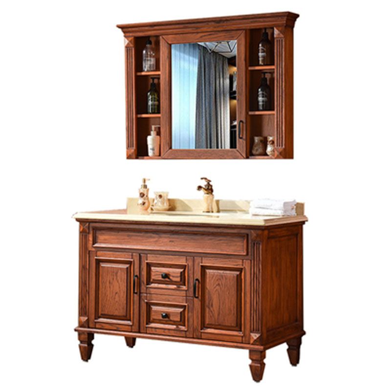 Freestanding Mirror Included Bathroom Sink Vanity with Sink Faucet Clearhalo 'Bathroom Remodel & Bathroom Fixtures' 'Bathroom Vanities' 'bathroom_vanities' 'Home Improvement' 'home_improvement' 'home_improvement_bathroom_vanities' 1200x1200_0b6a3a44-a450-46c8-8bbe-9c21439a5798
