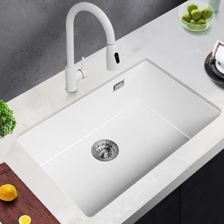 Classic Quartz Single Basin Sink Undermount Kitchen Sink with Faucet Clearhalo 'Home Improvement' 'home_improvement' 'home_improvement_kitchen_sinks' 'Kitchen Remodel & Kitchen Fixtures' 'Kitchen Sinks & Faucet Components' 'Kitchen Sinks' 'kitchen_sinks' 1200x1200_0b7794ba-6d82-49be-a3d3-c2386cd2ddd5