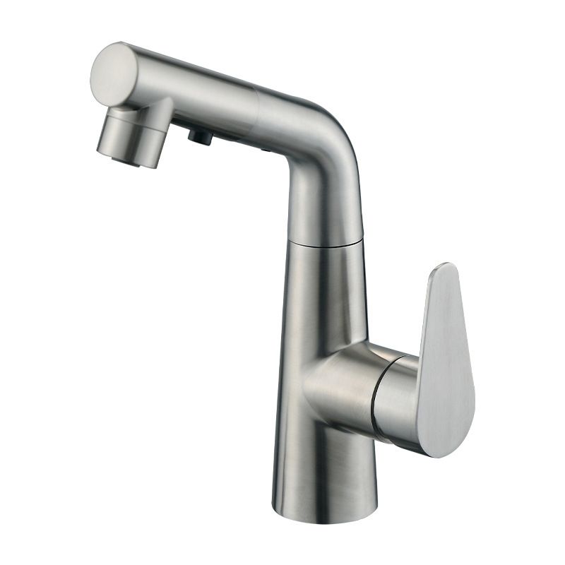 Contemporary Vessel Faucet Pull-out Faucet with Single Lever Handle Clearhalo 'Bathroom Remodel & Bathroom Fixtures' 'Bathroom Sink Faucets' 'Bathroom Sinks & Faucet Components' 'bathroom_sink_faucets' 'Home Improvement' 'home_improvement' 'home_improvement_bathroom_sink_faucets' 1200x1200_0b82d618-d151-4c9f-ab00-1be9e8161438