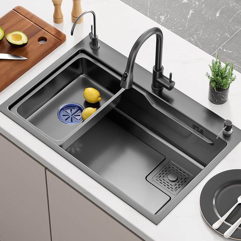 Stainless Steel Kitchen Sink 3 Holes Drop-In Noise-cancelling Design Kitchen Sink Clearhalo 'Home Improvement' 'home_improvement' 'home_improvement_kitchen_sinks' 'Kitchen Remodel & Kitchen Fixtures' 'Kitchen Sinks & Faucet Components' 'Kitchen Sinks' 'kitchen_sinks' 1200x1200_0b90bb12-9d92-4d5f-9b73-5ee3d501d6b6