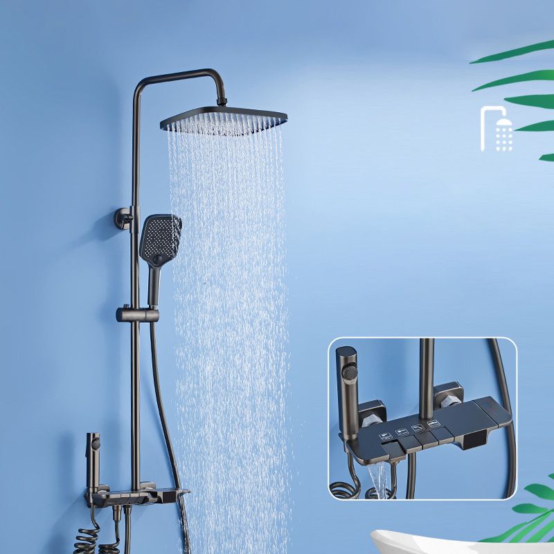 Modern Adjustable Faucet Water Flow Shower Faucet Shower Metal Hose Shower System on Wall Clearhalo 'Bathroom Remodel & Bathroom Fixtures' 'Home Improvement' 'home_improvement' 'home_improvement_shower_faucets' 'Shower Faucets & Systems' 'shower_faucets' 'Showers & Bathtubs Plumbing' 'Showers & Bathtubs' 1200x1200_0ba4f9cb-4a65-4541-b1a0-787ff21feeb4