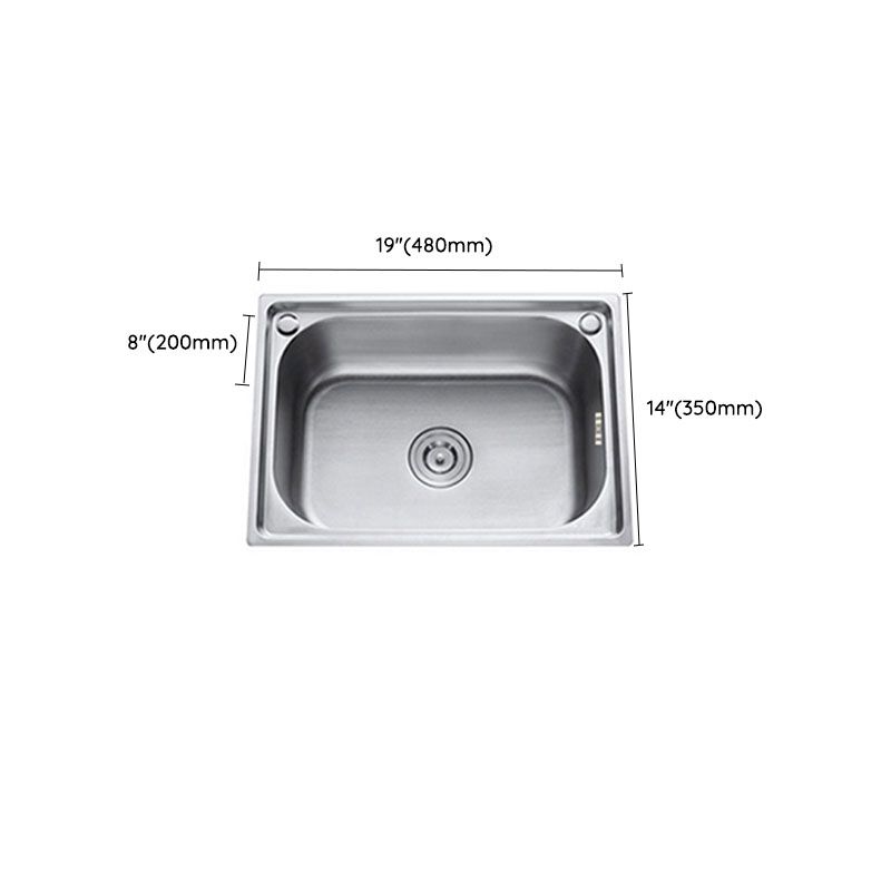 Single Bowl Kitchen Sink Stainless Steel Rectangle Sink with Basket Strainer Clearhalo 'Home Improvement' 'home_improvement' 'home_improvement_kitchen_sinks' 'Kitchen Remodel & Kitchen Fixtures' 'Kitchen Sinks & Faucet Components' 'Kitchen Sinks' 'kitchen_sinks' 1200x1200_0bc0d905-e9d7-4445-bfa2-72419259a8dc