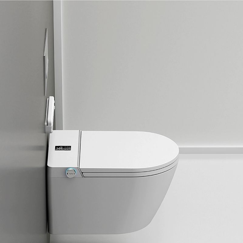 White Antimicrobial Wall Hung Toilet Set with Remote Control Included Clearhalo 'Bathroom Remodel & Bathroom Fixtures' 'Bidets' 'Home Improvement' 'home_improvement' 'home_improvement_bidets' 'Toilets & Bidets' 1200x1200_0bdd3ee2-8ab9-4cfd-aaf4-d02aa096ae27