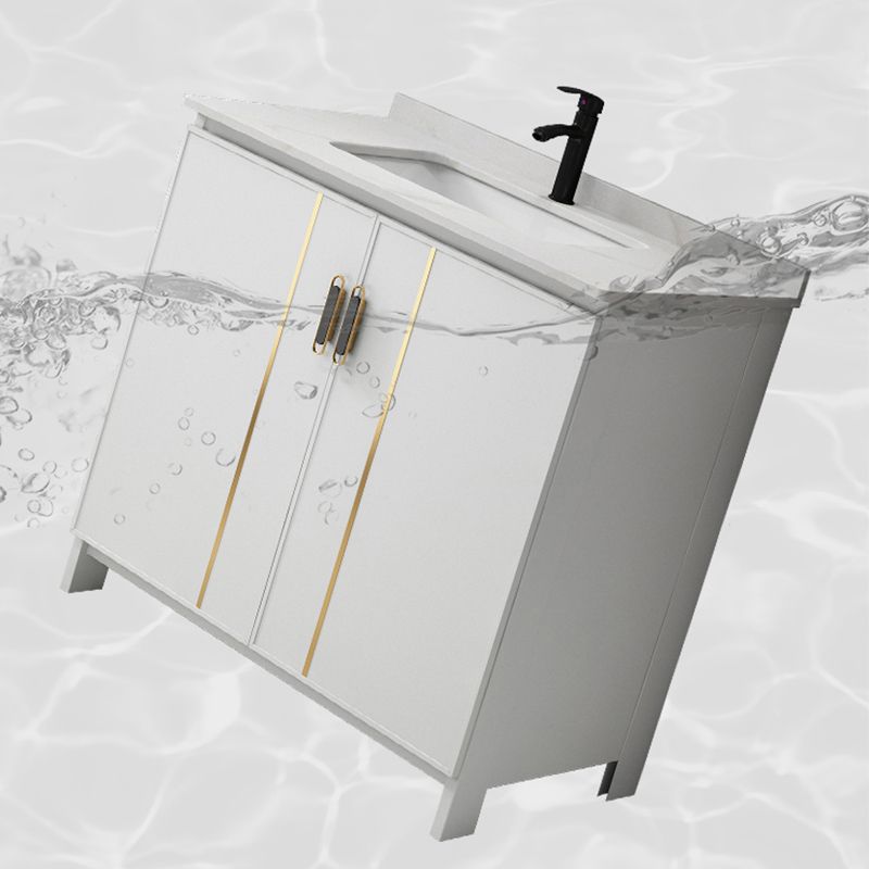 Gorgeous Freestanding Sink Cabinet Mirror Cabinet Bathroom Vanity Set in White Clearhalo 'Bathroom Remodel & Bathroom Fixtures' 'Bathroom Vanities' 'bathroom_vanities' 'Home Improvement' 'home_improvement' 'home_improvement_bathroom_vanities' 1200x1200_0be43d89-3026-41ad-b09b-28ab294a7f04