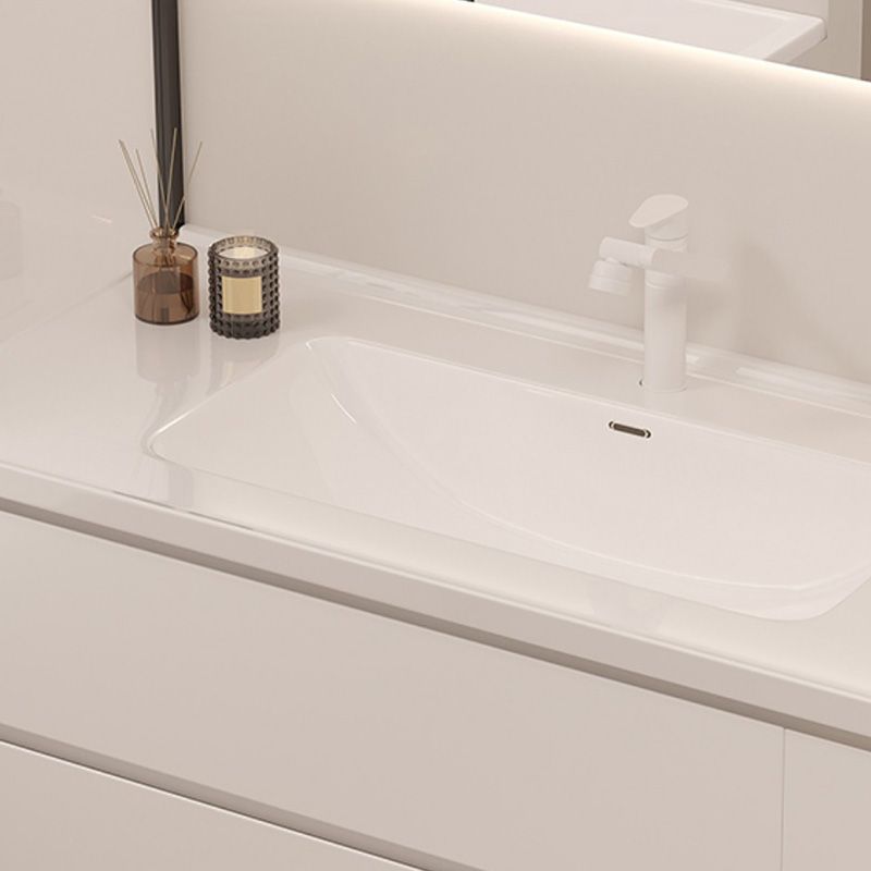 Drawers Vanity Set White Wood Rectangle Single Sink Wall Mount Bath Vanity with Mirror Clearhalo 'Bathroom Remodel & Bathroom Fixtures' 'Bathroom Vanities' 'bathroom_vanities' 'Home Improvement' 'home_improvement' 'home_improvement_bathroom_vanities' 1200x1200_0be9df22-5bcd-4880-bf85-939bac9c271c