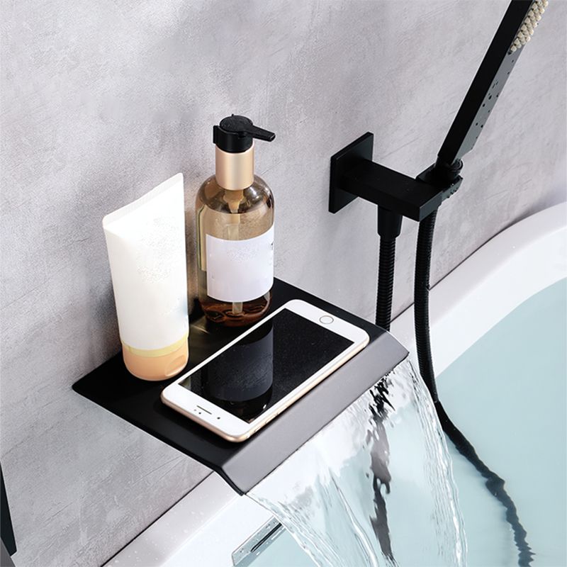 Contemporary Bathroom Faucet Wall Mounted Bathroom Faucet with Handheld Shower Clearhalo 'Bathroom Remodel & Bathroom Fixtures' 'Bathtub Faucets' 'bathtub_faucets' 'Home Improvement' 'home_improvement' 'home_improvement_bathtub_faucets' 1200x1200_0bec890d-fc44-4411-82bb-e2b770bf99a9