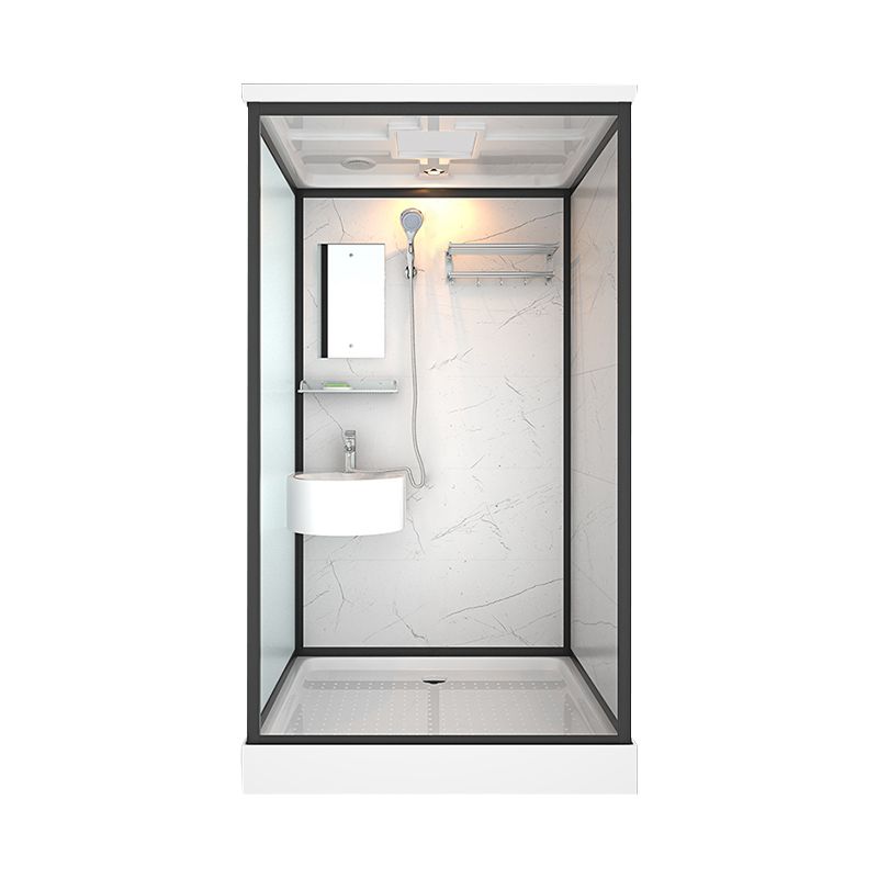 Contemporary Shower Stall Black Framed Tempered Glass Shower Stall Clearhalo 'Bathroom Remodel & Bathroom Fixtures' 'Home Improvement' 'home_improvement' 'home_improvement_shower_stalls_enclosures' 'Shower Stalls & Enclosures' 'shower_stalls_enclosures' 'Showers & Bathtubs' 1200x1200_0bf1f094-a929-46db-9801-2111fa894177