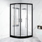 Black Full Frame Curved Tempered Glass Double Slide Shower Door Clearhalo 'Bathroom Remodel & Bathroom Fixtures' 'Home Improvement' 'home_improvement' 'home_improvement_shower_tub_doors' 'Shower and Tub Doors' 'shower_tub_doors' 'Showers & Bathtubs' 1200x1200_0bf96931-f448-400d-af20-892ffec5854c