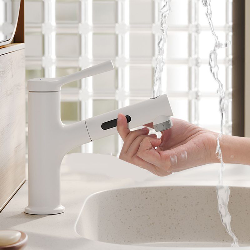 Vessel Sink Bathroom Faucet Lever Handle Low Arc with Pull down Sprayer Clearhalo 'Bathroom Remodel & Bathroom Fixtures' 'Bathroom Sink Faucets' 'Bathroom Sinks & Faucet Components' 'bathroom_sink_faucets' 'Casa' 'Home Improvement' 'home_improvement' 'home_improvement_bathroom_sink_faucets' 1200x1200_0c0367e8-14e7-44ba-bfb9-3e4cffd4c31c