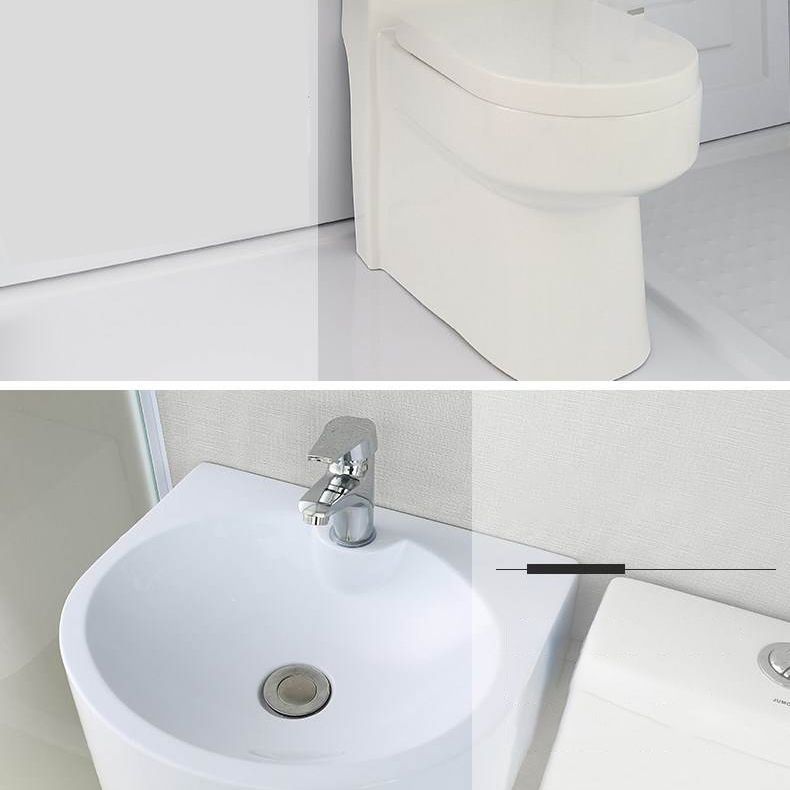 Single Sliding White Shower Kit Rectangle Frosted Shower Stall Clearhalo 'Bathroom Remodel & Bathroom Fixtures' 'Home Improvement' 'home_improvement' 'home_improvement_shower_stalls_enclosures' 'Shower Stalls & Enclosures' 'shower_stalls_enclosures' 'Showers & Bathtubs' 1200x1200_0c0eb623-fc4c-4b71-acb2-fa2a19a4153e