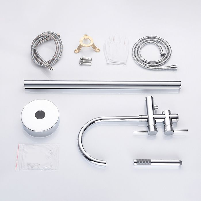 Modern Style Freestanding Bathtub Faucet Brass Floor Mounted Freestanding Faucet Clearhalo 'Bathroom Remodel & Bathroom Fixtures' 'Bathtub Faucets' 'bathtub_faucets' 'Home Improvement' 'home_improvement' 'home_improvement_bathtub_faucets' 1200x1200_0c20462f-d713-42ec-8ea5-28c589df9e61