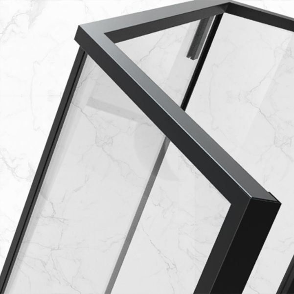Neo-Angle Black Frame Shower Enclosure Tempered Glass Shower Stall with Fixed Panel Clearhalo 'Bathroom Remodel & Bathroom Fixtures' 'Home Improvement' 'home_improvement' 'home_improvement_shower_stalls_enclosures' 'Shower Stalls & Enclosures' 'shower_stalls_enclosures' 'Showers & Bathtubs' 1200x1200_0c2a6f8e-076a-4f03-862e-2d8263d25cbf