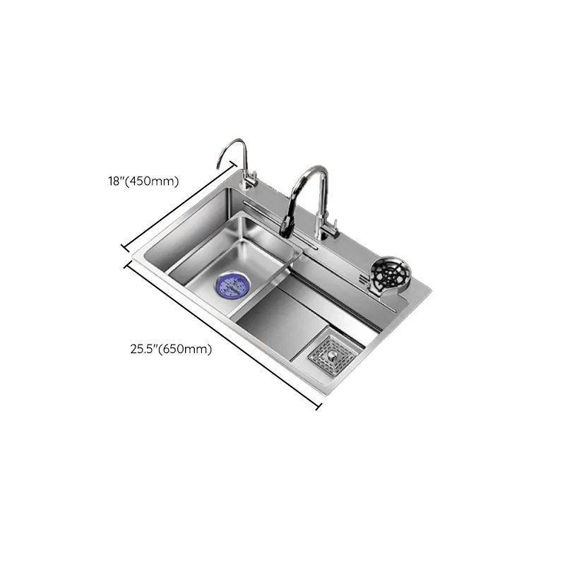 Modern Kitchen Sink Stainless Rectangular Pull-out Faucet Kitchen Sink Clearhalo 'Home Improvement' 'home_improvement' 'home_improvement_kitchen_sinks' 'Kitchen Remodel & Kitchen Fixtures' 'Kitchen Sinks & Faucet Components' 'Kitchen Sinks' 'kitchen_sinks' 1200x1200_0c2c24de-8152-4062-9cf4-1312780c40f2