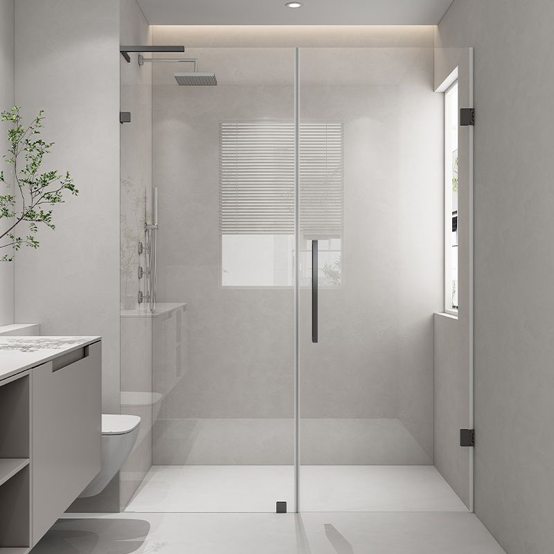 Extremely Narrow Frameless One-line Tempered Glass Shower Door Clearhalo 'Bathroom Remodel & Bathroom Fixtures' 'Home Improvement' 'home_improvement' 'home_improvement_shower_tub_doors' 'Shower and Tub Doors' 'shower_tub_doors' 'Showers & Bathtubs' 1200x1200_0c37987c-a7d8-4ecb-b9df-697d7d86f18f