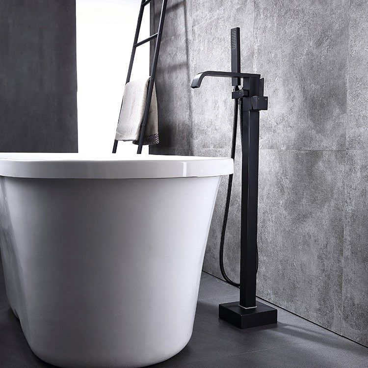 Floor Mounted Metal Freestanding Tub Filler 1 Handle Freestanding Bathtub Faucet Clearhalo 'Bathroom Remodel & Bathroom Fixtures' 'Bathtub Faucets' 'bathtub_faucets' 'Home Improvement' 'home_improvement' 'home_improvement_bathtub_faucets' 1200x1200_0c3fbce4-729b-477b-bc69-59af5f3b7a03