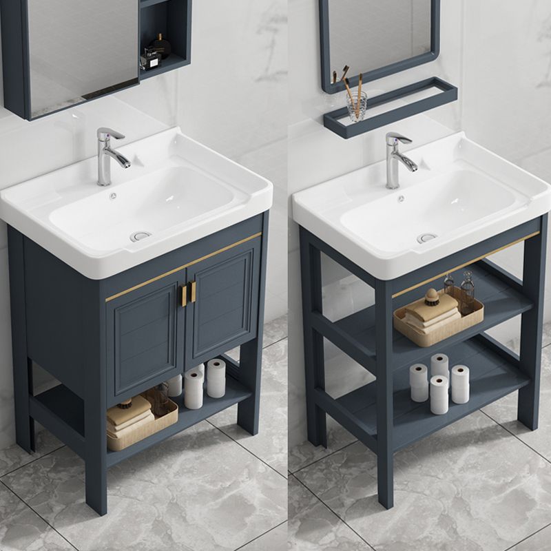 Metal Frame Vanity Shelving Included Single Sink Freestanding Bathroom Vanity Clearhalo 'Bathroom Remodel & Bathroom Fixtures' 'Bathroom Vanities' 'bathroom_vanities' 'Home Improvement' 'home_improvement' 'home_improvement_bathroom_vanities' 1200x1200_0c4df1fd-4a08-41a9-ab17-718681c17c3f