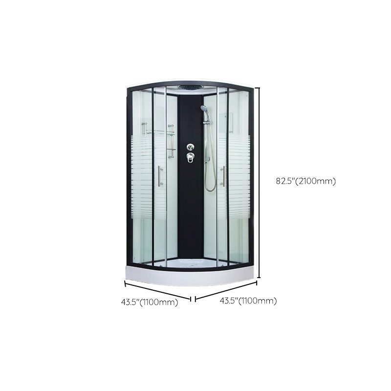 Clear Glass Double Sliding Shower Enclosure One Piece Framed Shower Enclosure Clearhalo 'Bathroom Remodel & Bathroom Fixtures' 'Home Improvement' 'home_improvement' 'home_improvement_shower_stalls_enclosures' 'Shower Stalls & Enclosures' 'shower_stalls_enclosures' 'Showers & Bathtubs' 1200x1200_0c5e8960-7c03-4327-b0b2-4202a2fd4f39