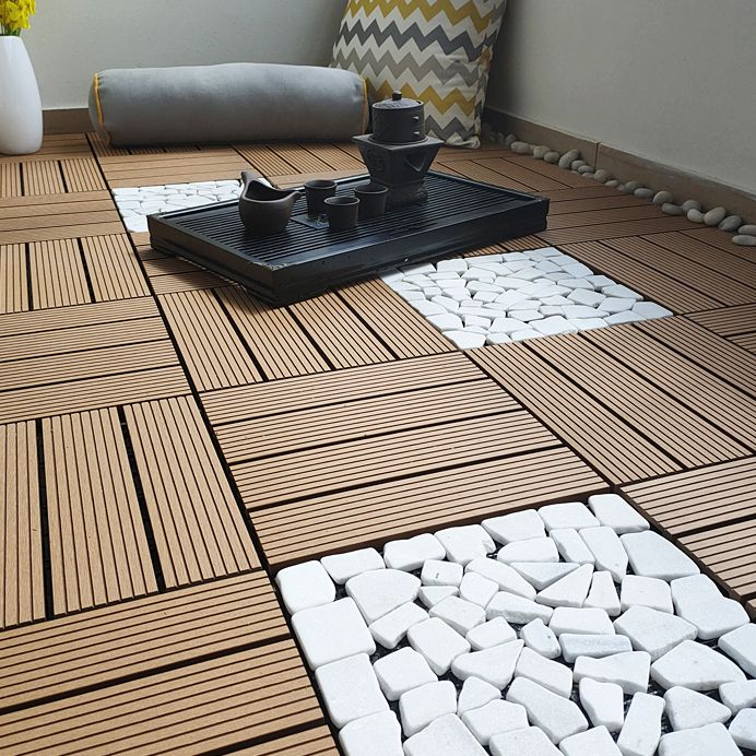 11 Pack 12" X 12" Square Deck/Patio Flooring Tiles Snap Fit for Outdoor Patio Tiles Clearhalo 'Home Improvement' 'home_improvement' 'home_improvement_outdoor_deck_tiles_planks' 'Outdoor Deck Tiles & Planks' 'Outdoor Flooring & Tile' 'Outdoor Remodel' 'outdoor_deck_tiles_planks' 1200x1200_0c758a2d-36b7-4c47-b931-98c7e6bcbe29