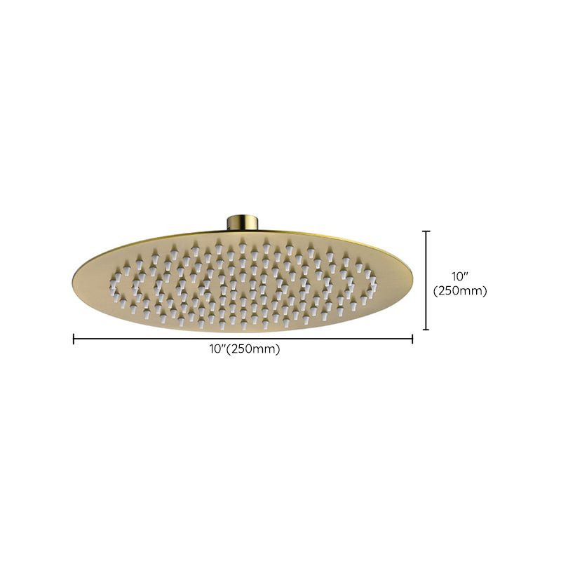 Polished Brass Round Fixed Shower Head Stainless Steel Wall-Mount Showerhead Clearhalo 'Bathroom Remodel & Bathroom Fixtures' 'Home Improvement' 'home_improvement' 'home_improvement_shower_heads' 'Shower Heads' 'shower_heads' 'Showers & Bathtubs Plumbing' 'Showers & Bathtubs' 1200x1200_0c80f6bb-f22e-454b-9529-8c2041ec9aca