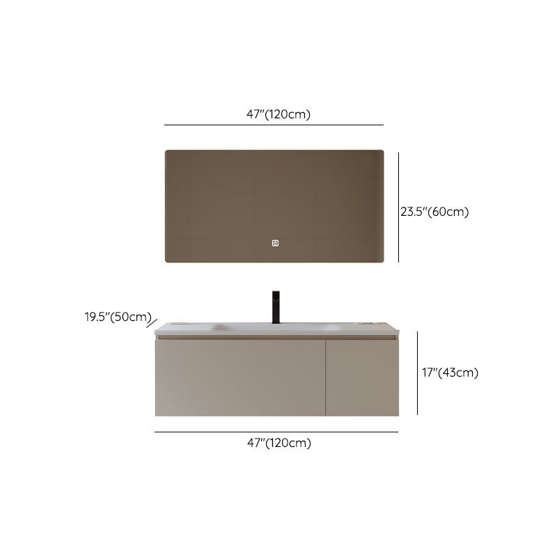 Glam Wood Frame Vanity White Single Sink Rectangular Wall-Mounted Vanity with Mirror Clearhalo 'Bathroom Remodel & Bathroom Fixtures' 'Bathroom Vanities' 'bathroom_vanities' 'Home Improvement' 'home_improvement' 'home_improvement_bathroom_vanities' 1200x1200_0c83cdb1-cfe8-4693-afb7-e781fcdbb820